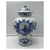 Blue and White Lidded Ginger Jar- 7989