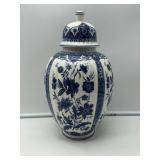 Blue and White Lidded Jar-7993