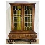 Carved Oak Vitrine-8293
