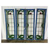 Four Leaded Glass Panels-4775