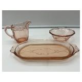 Pink Depression Glass Set