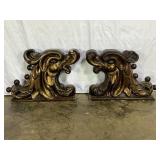 2 Carved Wood Corbels-7750