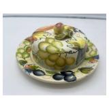 Vintage Handpainted Ceramic Butter Dish