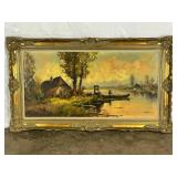 Landscape Oil Painting Signed By Artist-6306