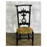 Antique Ebonized Prayer Chair-8125