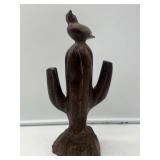 Hand-Carved Wooden Cactus