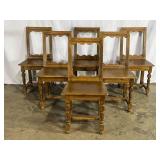 Six Oak Dining Chairs-8206