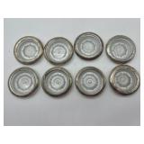 8 Silver Rim Coasters