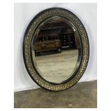 Antique Ebonized Oval Mirror-7819