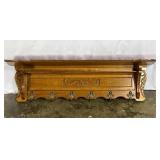 Wall Shelf With Decorative Hooks-8008