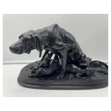 Bronze Sculpture of Nursing Dog-8028