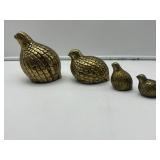 4 Brass Quail Figurines