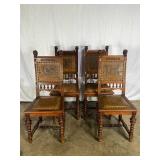 Set 4 Antique Dining Chairs-7590