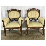 Pair of Antique Upholstered Armchairs