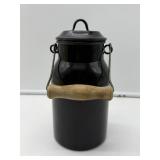 Antique Black Enamel Milk Jug