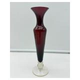 Ruby Glass Bud Vase