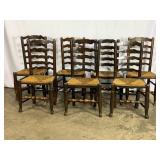 7 Antique Ladderback Chairs