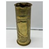 WWI Trench Art Brass Vase-8796
