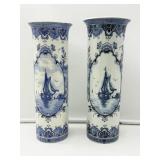2 Blue Delft Vases-8766