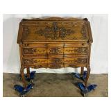 Ornate Secretary Desk-8077
