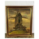 Oil Painting of Windmill Scene-7621