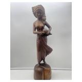 Balinese Carved Wooden Female Figurine