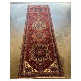 Hand-Knotted Heriz Runner Rug-317