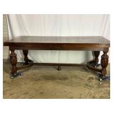 Large Antique Draw Leaf Table-8665