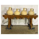 Wooden Stand With Four Jugs-6828