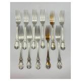 Set of 11 Sterling Silver Forks
