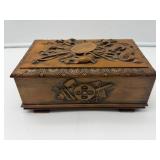 Hand-Carved Wooden Box-8801