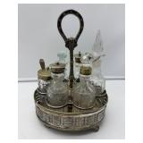 Silverplate Cruet Set with Bottles