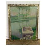 Oil Painting of Riverside Scene-9070