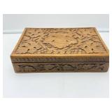 Hand-Carved Wooden Box