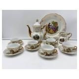 Porcelain Tea Set With Gilt Accents
