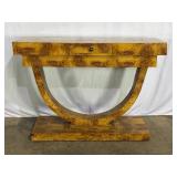 Art Deco Style Burl Console Table-214