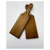 Wooden Butter Paddle Pair
