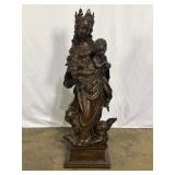 Plaster Madonna and Child Statue-7599