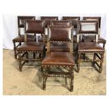 8 Leather Dining Chairs-9128