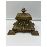 Ornate Brass Inkwell-8809