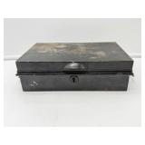 Antique Pilot Locking Metal Cash Box