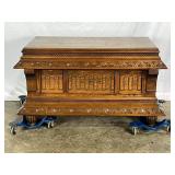 Carved wood storage chest - 5784