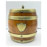 Wood and Brass Biscuit Barrel