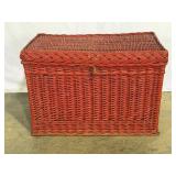 Red Wicker Lidded Basket-7200