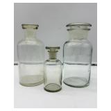 Three Glass Apothecary Bottles-8158