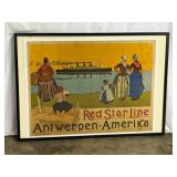 Red Star Line Poster Framed-8743