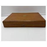 Wooden Box With Brass Inlay
