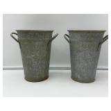 2 Small Galvanized Buckets