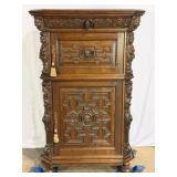 Antique Heavily Carved Cupboard-9103