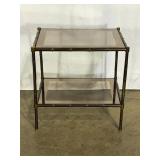 Brass Faux Bamboo Side Table-8604